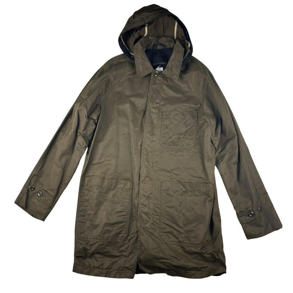 Banana Republic Water Resistant Car Coat New England Brown Size S